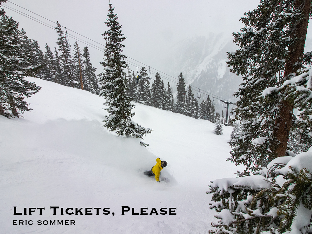 img src=" lift tickets.png" lone deep powder skier shoots down the mountain">