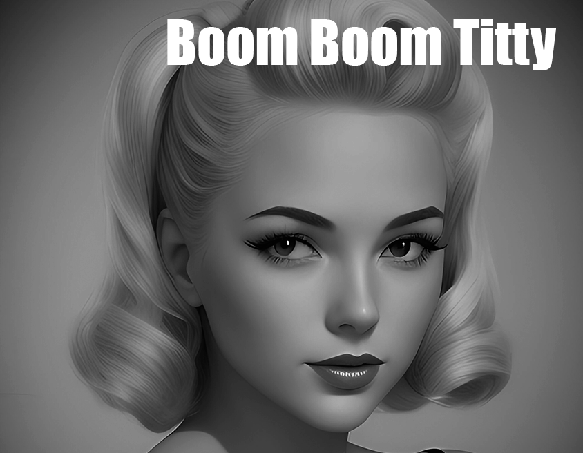 img src="boomboom.png" striking blonde gazes inquisitively at the camera wondering what the boom boom will be">